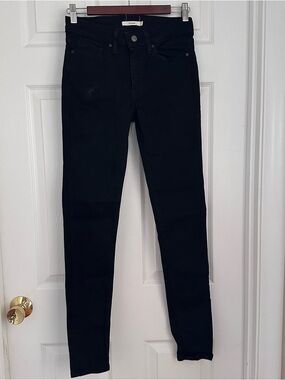 Levis 711 Women W27 L32 Black Denim Mid Rise Skinny Stretch Classic 5-Pocket